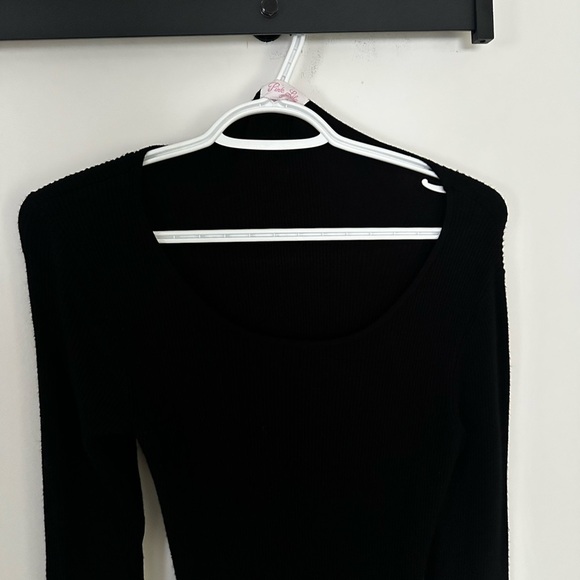 Pink Lily Long Sleeve Ribbed Dress with Slit - Picture 7 of 9